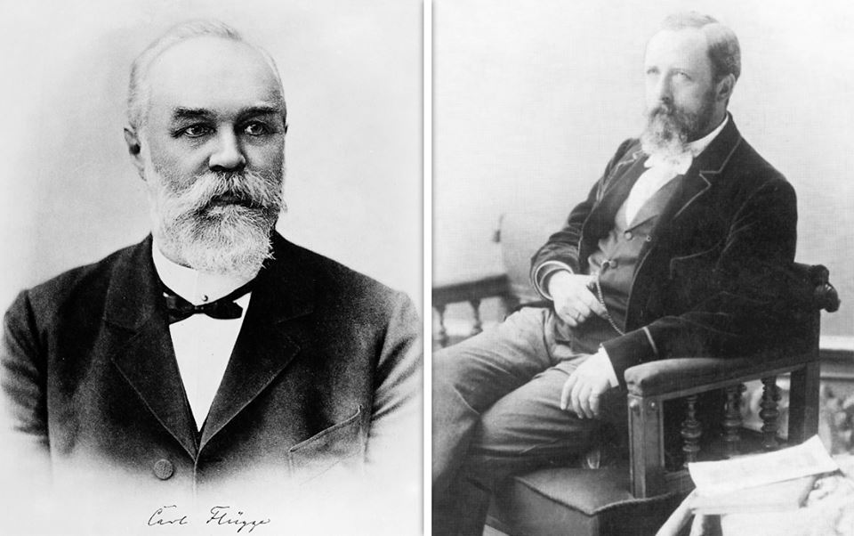 Слева - гигиенист Карл Флюгге (1847-1923), первооткрыватель воздушно-капельного пути распространения инфекций. Справа - хирург Ян Микулич-Радецкий (1850-1905).